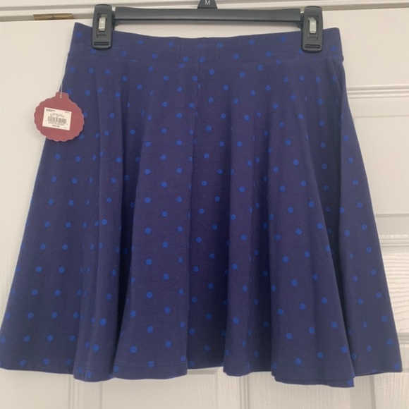 NWT L SO Knit Skater Skirt Navy with Blue Dots - Picture 5 of 5